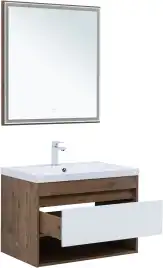 Тумба под раковину Aquanet Тренд 75 дуб рустикальный/белый сатин, 345118