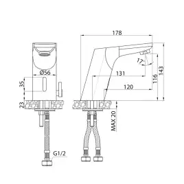 Смеситель для раковины IDDIS Pulse PULSBS1i86  цвет, Глянцевый хром