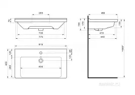 Раковина Santek Миранда 80 отверстие под смеситель 1WH302251
