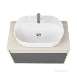 Тумба под раковину Aquaton Лофт Урбан 80 1A247601LQX60 подвесная цвет, серый графит / дуб орегон