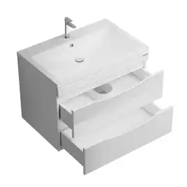 Тумба под раковину Grossman Виста 75 подвесная, белая глянцевая (107559)