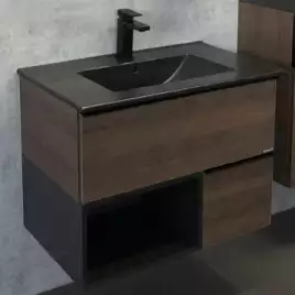 Тумба с умывальником Comforty Франкфурт 75 Дуб шоколадно-коричневый, 00-00000889