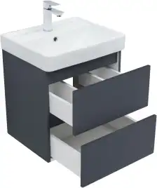 Тумба под раковину Aquanet Вега 2.0 50 маренго, подвесная, 337946