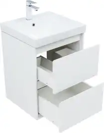 Тумба под раковину Aquanet Милан 50 белый глянец, подвесная, 336366