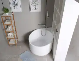 Акриловая ванна Abber 95х95 AB9305, угловая, Белая глянцевая