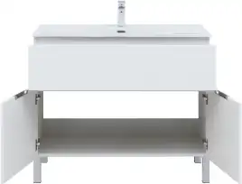 Тумба под раковину Aquanet Алвита New 100 1 ящик, 2 дверцы, белый матовый 277554