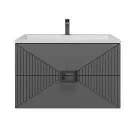 Тумба под раковину Grossman Луксор 70 подвесная, графит матовый (107058)