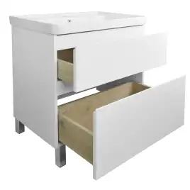 Тумба с раковиной Azario Мила 70 CS00085831, напольная, Белая глянцевая