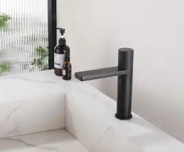 Смеситель для раковины Abber Rund AF8710B, с прогрессивным картриджем, цвет Черный матовый