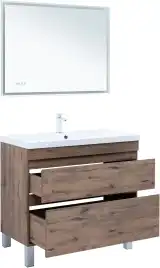 Тумба под раковину Aquanet Нота New 100 напольная, дуб веллингтон табак, 344148