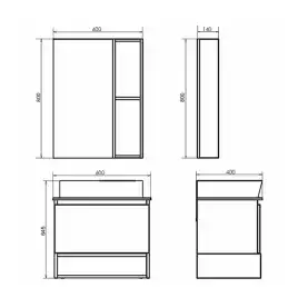 Тумба с умывальником Comforty Прага 60 Дуб белый, 00-00014536