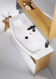 Тумба с раковиной напольная Aqwella Basic 100 см, BAS0110DZ, цвет Дуб золотой