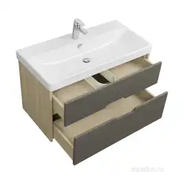 Тумба под раковину Aquaton Оливия 90 1A254401OLUG0 подвесная цвет, грей / дуб ойстер