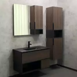 Тумба с умывальником Comforty Франкфурт 90 Дуб шоколадно-коричневый, 00-00002048