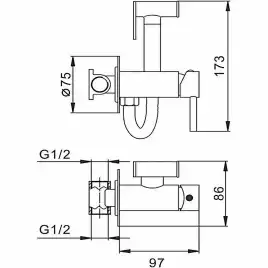 Гигиенический душ со смесителем CeramaLux KBS/002, цвет светлое золото