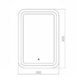 Зеркало Azario Мальта 55х80 ФР-00000941 с подстветкой, сенсорный выключатель с функцией диммера, Венге