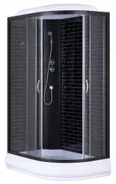 Душевая кабина Loranto 120х80 средний поддон, прозрачное стекло, профиль Черный, CS-66120-20L GB 120