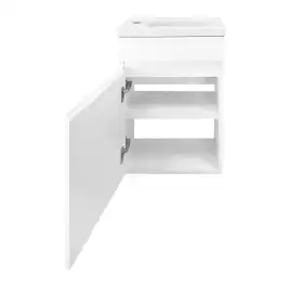 Тумба с раковиной Azario Эстима 40 CS00094576 левая подвесная, Белая глянцевая