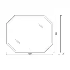 Зеркало BelBagno SPC-OTT 100х80 SPC-OTT-1000-800-LED-TCH с подстветкой, сенсорный выключатель