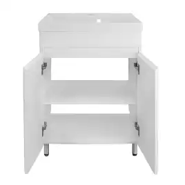 Тумба с раковиной Azario Эстима 60 CS00094635, напольная, Белая глянцевая