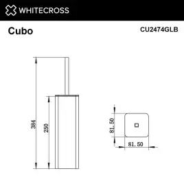 Ершик для унитаза Whitecross CUBO gold brushed, CU2474GLB, Золото брашированное