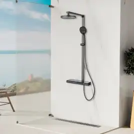 Душевая система  Vincea Aspire VSFS-4AS1GM VSFS-4AS1GM для ванны с изливом, вороненая сталь