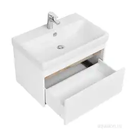 Тумба под раковину Aquaton Марти 70 1A267501MY010 подвесная цвет, белый / дуб эндгрейн