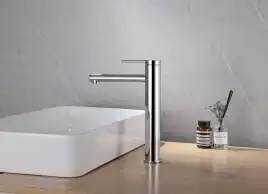 Смеситель для накладной раковины Abber Emotion AF8811, однорычажный, высокий, Хром