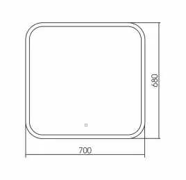 Зеркало Azario Стив 70х68 ФР-00001136 с подстветкой, сенсорный выключатель с функцией диммера