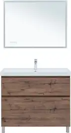 Тумба под раковину Aquanet Алвита New 100 напольная, дуб веллингтон табак, 344130