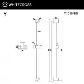 Душевая штанга WHITECROSS Y brushed nickel Y1010NIB, Никель брашированный