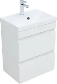 Тумба под раковину Aquanet Нота New 50 2 ящика, белый глянец 335416