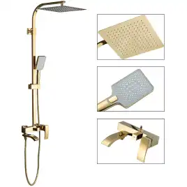 Душевая система Gappo G2407-3 с поворотным изливом, Золото глянцевое