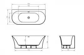 Акриловая ванна BelBagno 155х70 BB711-1550-700, отдельностоящая, Белая глянцевая