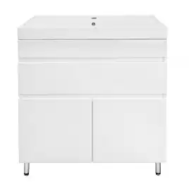 Тумба с раковиной Azario Эстима 80 CS00094636, напольная, Белая глянцевая