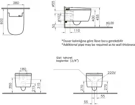 Унитаз биде Vitra V-Care Basic 5674B003-6193 подвесной с сиденьем Микролифт