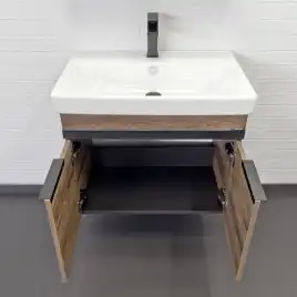 Тумба с умывальником Comforty Соло 70 Дуб темно-коричневый, 00-00010978