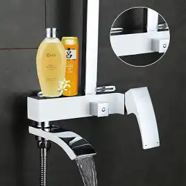 Душевая система Gappo G2407-8  с поворотным изливом, Хром / Белый