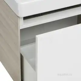 Тумба под раковину Aquaton Асти 55 1A263101AXD70 подвесная цвет, белый глянец / ясень шимо