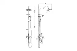 Душевая система Aquatek КЛАССИК AQ2563MB с термостатом, Черный матовый