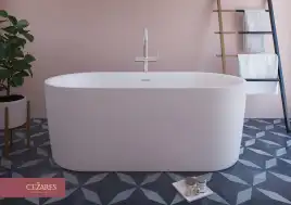 Акриловая ванна CEZARES METAURO-INT-Central-180-80-60-W-MATT, Белая матовая