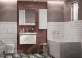 Тумба под раковину Aquaton Асти 70 1A263001AXD70 подвесная цвет, белый глянец / ясень шимо