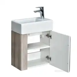 Тумба под раковину Aquaton Вита 46 1A221401VTD70 подвесная цвет, белый / ясень шимо