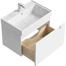 Тумба с раковиной подвесная Aqwella Vancouver 70 VAN01071, с одним ящиком, цвет белый