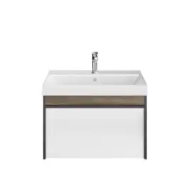 Тумба под раковину Kerama Marazzi MODULA 70 см, MO.70.1+1\AR подвесная, Арабика / Белый глянцевый