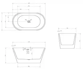 Акриловая ванна Abber 130х70 AB9203-1.3, отдельностоящая, Белая глянцевая