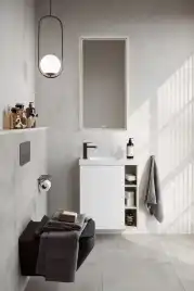 Тумба с раковиной подвесная Aqwella 5 Stars Alba 60 см, ALB0106LLS+ALB0706WM, цвет Камень натуральный