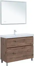 Тумба под раковину Aquanet Алвита New 100 напольная, дуб веллингтон табак, 344130