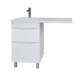 Тумба под раковину Grossman Вилар 110/50-2  напольная, под стиральную машину, белая глянцевая (125011)