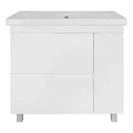 Тумба с раковиной Azario KANTRI 80/2Н CS00097254, напольная+дверь с раковиной Фостер 80, белая